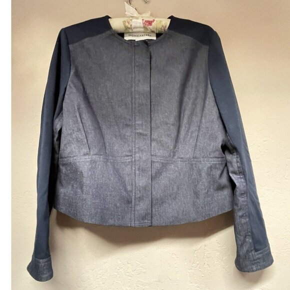 Doncaster Women's 14 Semi-Casual Navy Crew Neck Long Sleeve Full Zip Top Jacket - Picture 1 of 10